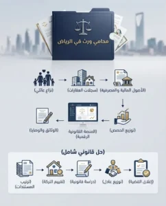 محامي ورث في الرياض متخصص في إجراءات حصر الورثة وقسمة التركات وحل النزاعات القانونية عبر منصة ناجز.