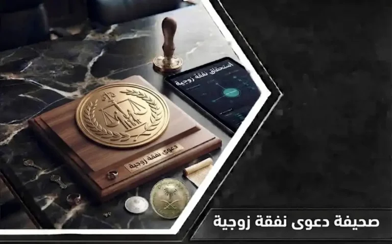 نموذج وخطوات تقديم صحيفة دعوى نفقة زوجية عبر منصة ناجز وفق نظام الأحوال الشخصية السعودي.