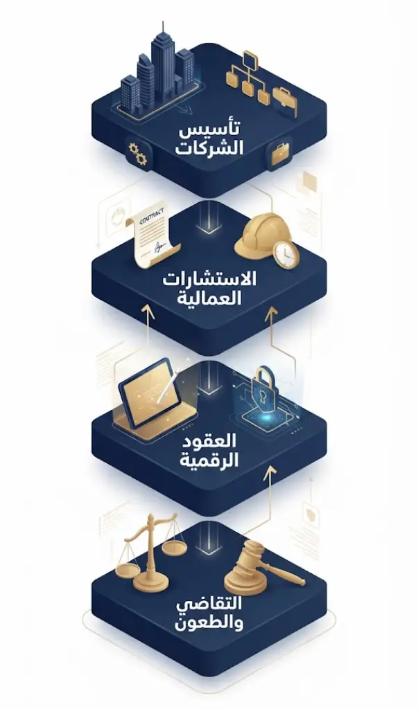 خدمات استشارات قانونية في السعودية للقطاعين التجاري والعمالي
