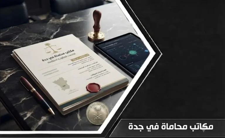 إنفوغرافيك يوضح خطوات اختيار أفضل مكاتب محاماة في جدة بداية من التحقق من الترخيص وحتى اتخاذ القرار المناسب.