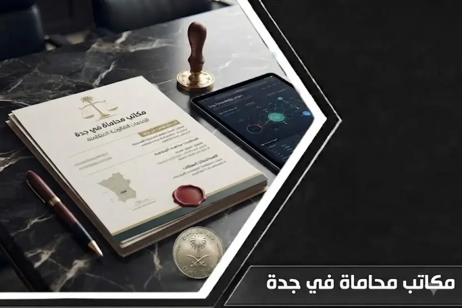 إنفوغرافيك يوضح خطوات اختيار أفضل مكاتب محاماة في جدة بداية من التحقق من الترخيص وحتى اتخاذ القرار المناسب.