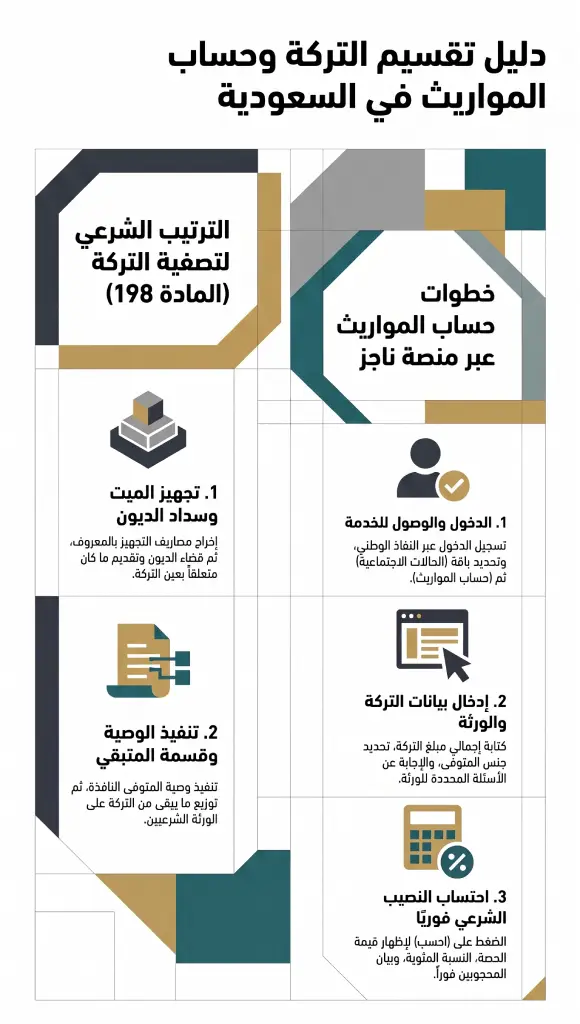 إجراءات تقسيم الورث في السعودية وحصر التركة عبر ناجز
