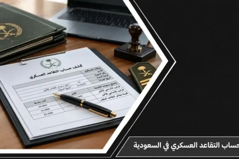 انفوجرافيك يوضح خطوات وحساب التقاعد العسكري في السعودية وفق نظام التقاعد العسكري والتأمينات الاجتماعية.