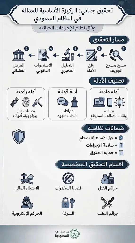 نموذج محضر تحقيق جنائي واستجواب المشتبه بهم أمام الجهات المختصة بالسعودية.