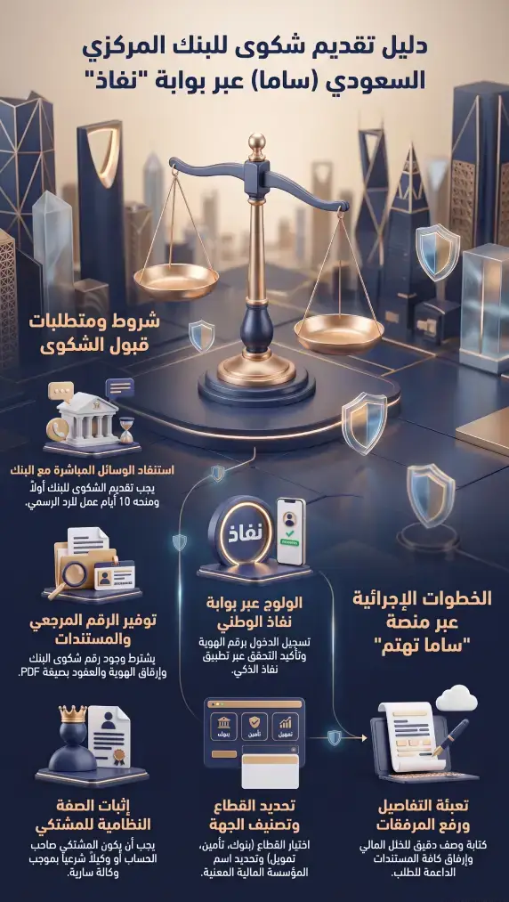 خطوات شروط تقديم شكوى البنك المركزي نفاذ عبر ساما تهتم